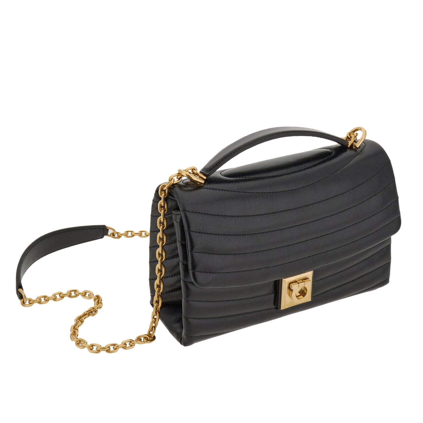 Quilted shoulder bag (M) - Black