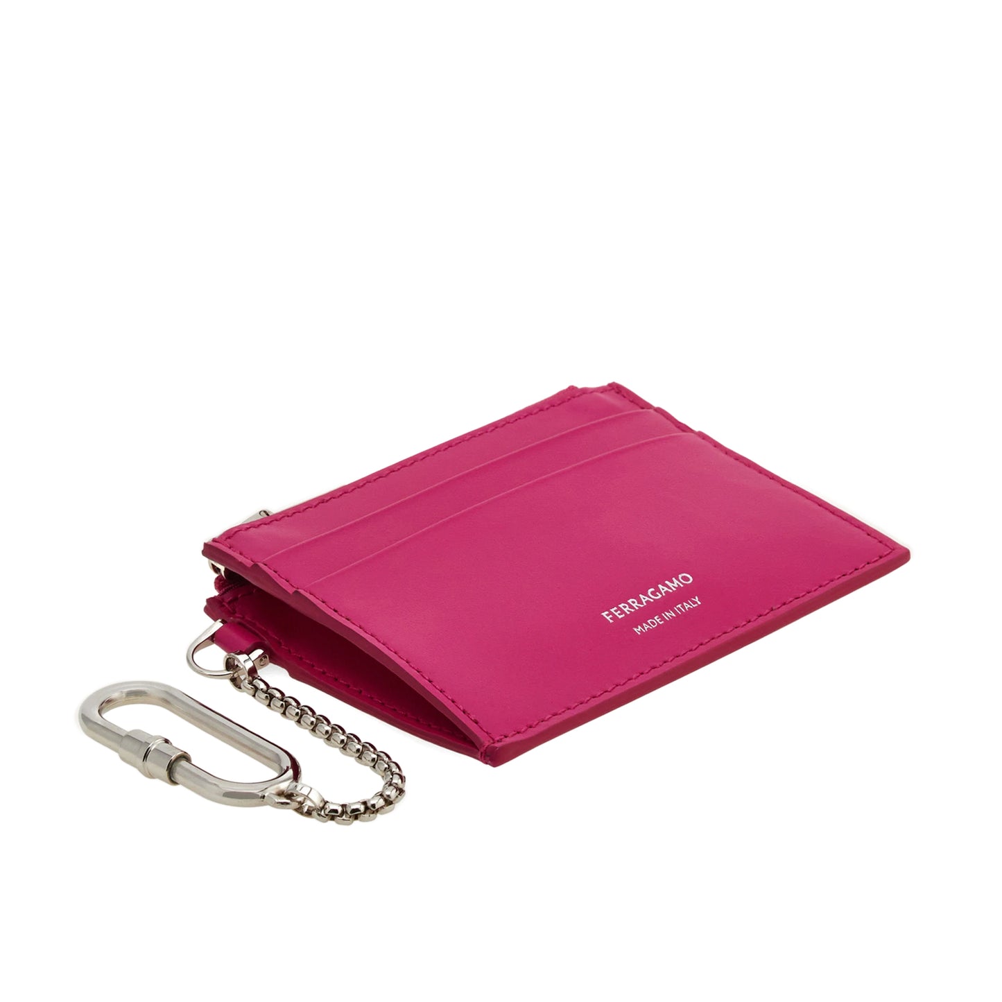 Card holder with key holder - Cerise pink
