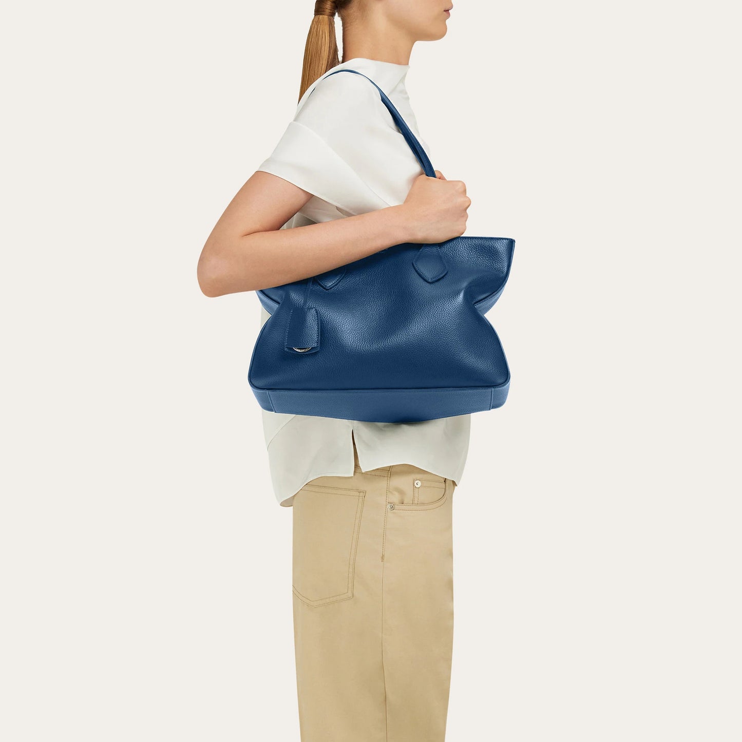 Tote bag (M) - Teal Blue