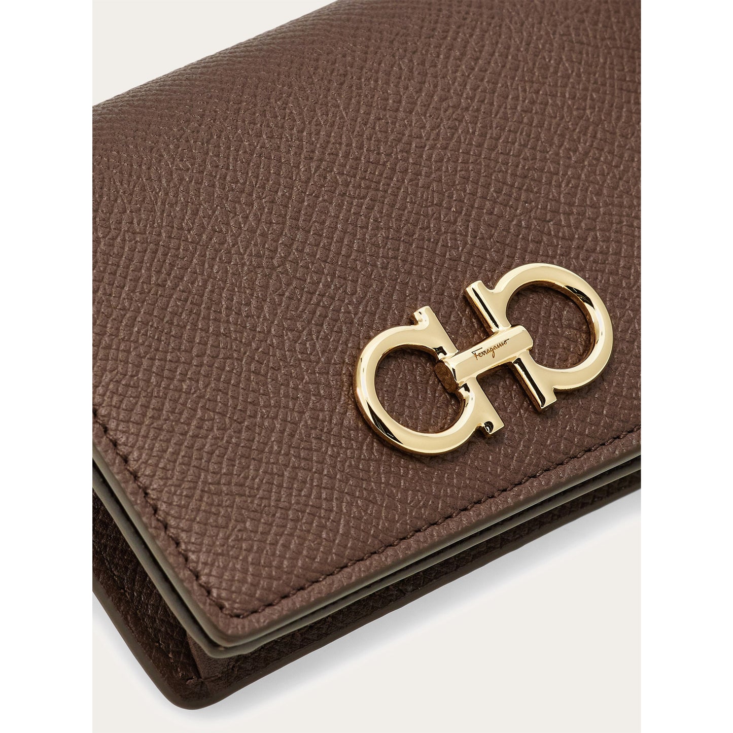 Gancini card case - Clay/Cocoa Brown