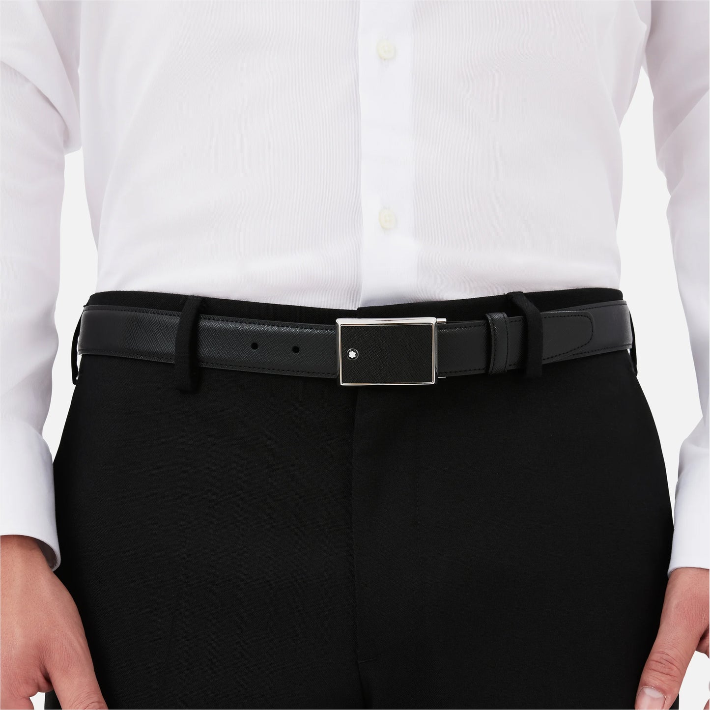 Black 30 mm leather belt #114421