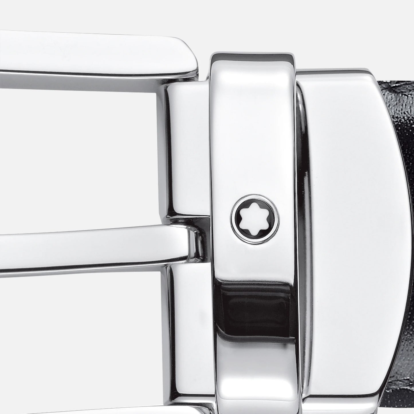 Horseshoe buckle black/brown 30 mm reversible leather belt #128135