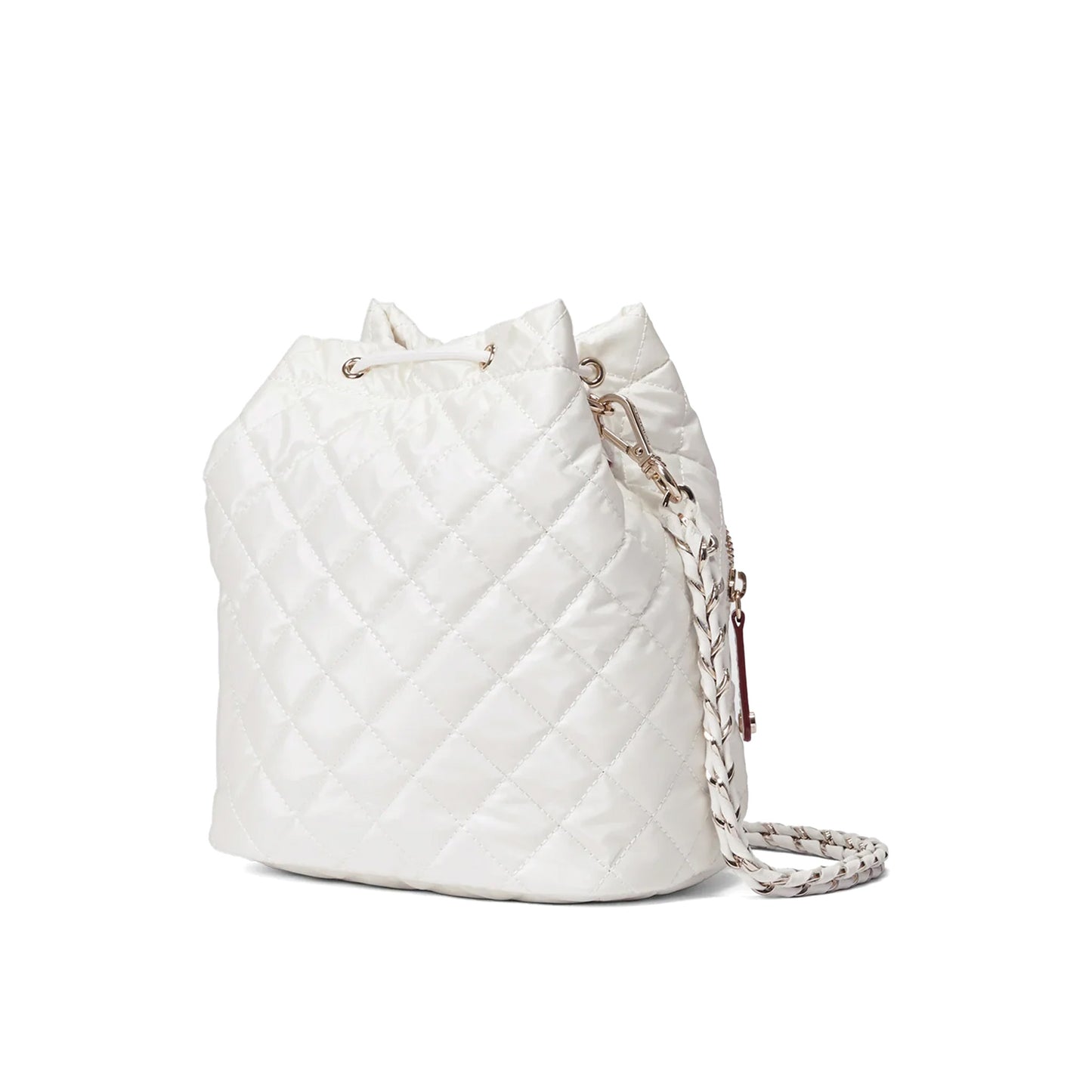 CROSBY DRAWSTRING BUCKET BAG - Pearl Metallic