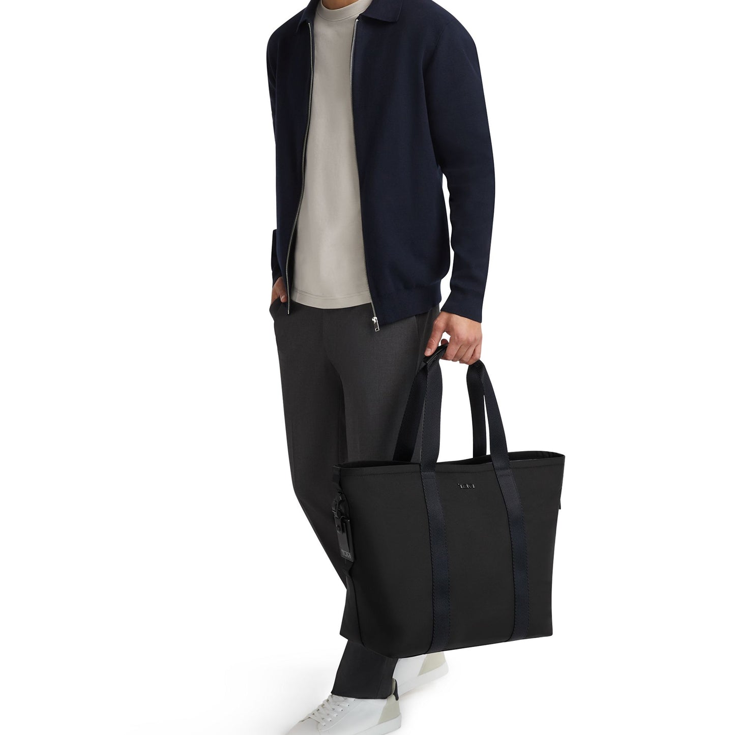 Essential Medium East West Tote - Off White/Tan