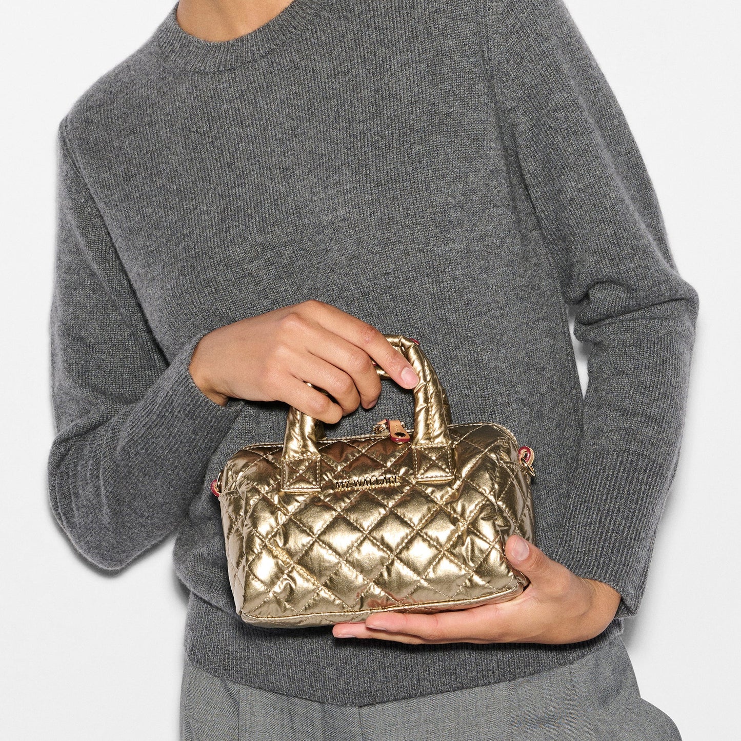 Mini Satchel - Antique Gold Metallic