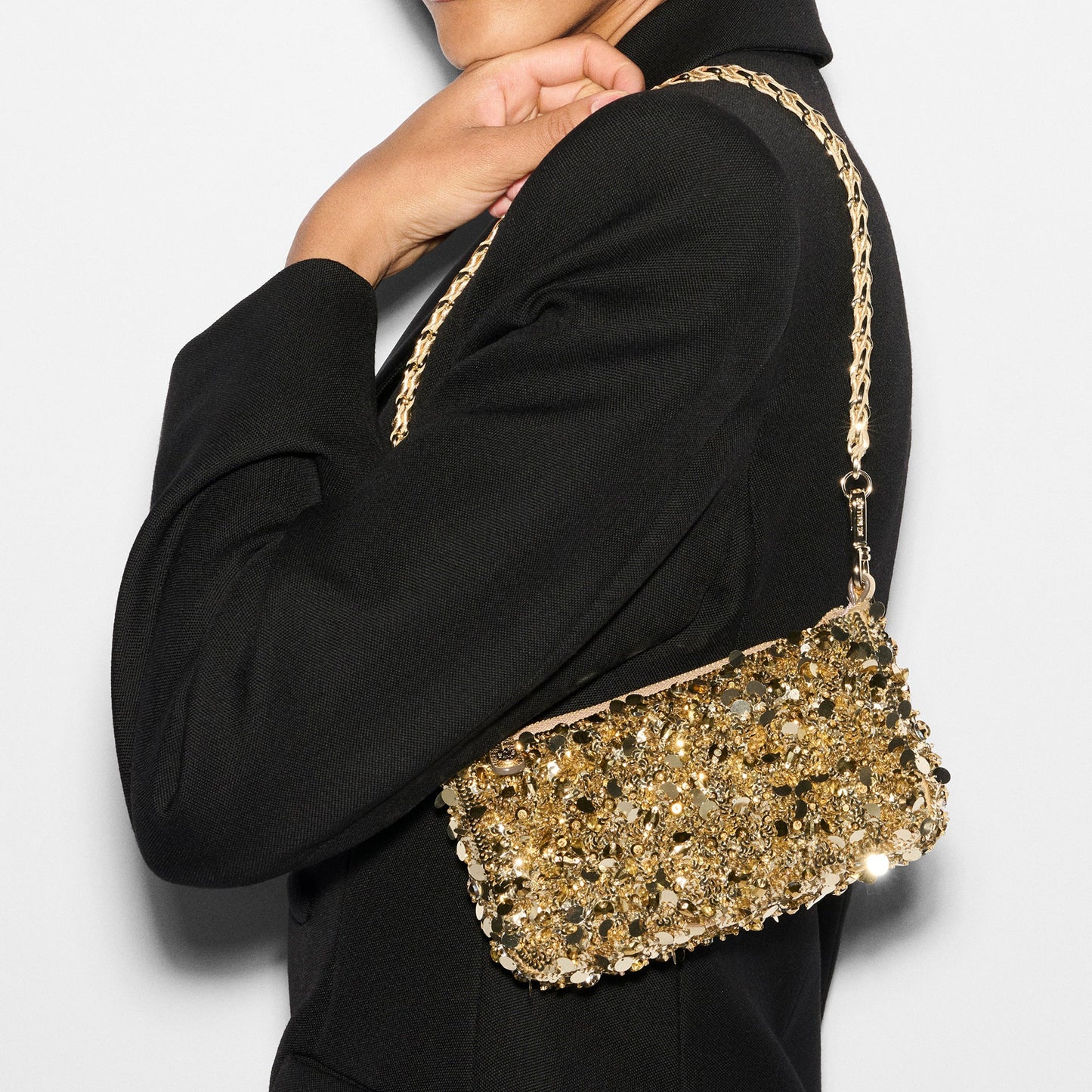 Crosby Convertible Crossbody - Gold Multi Sequin