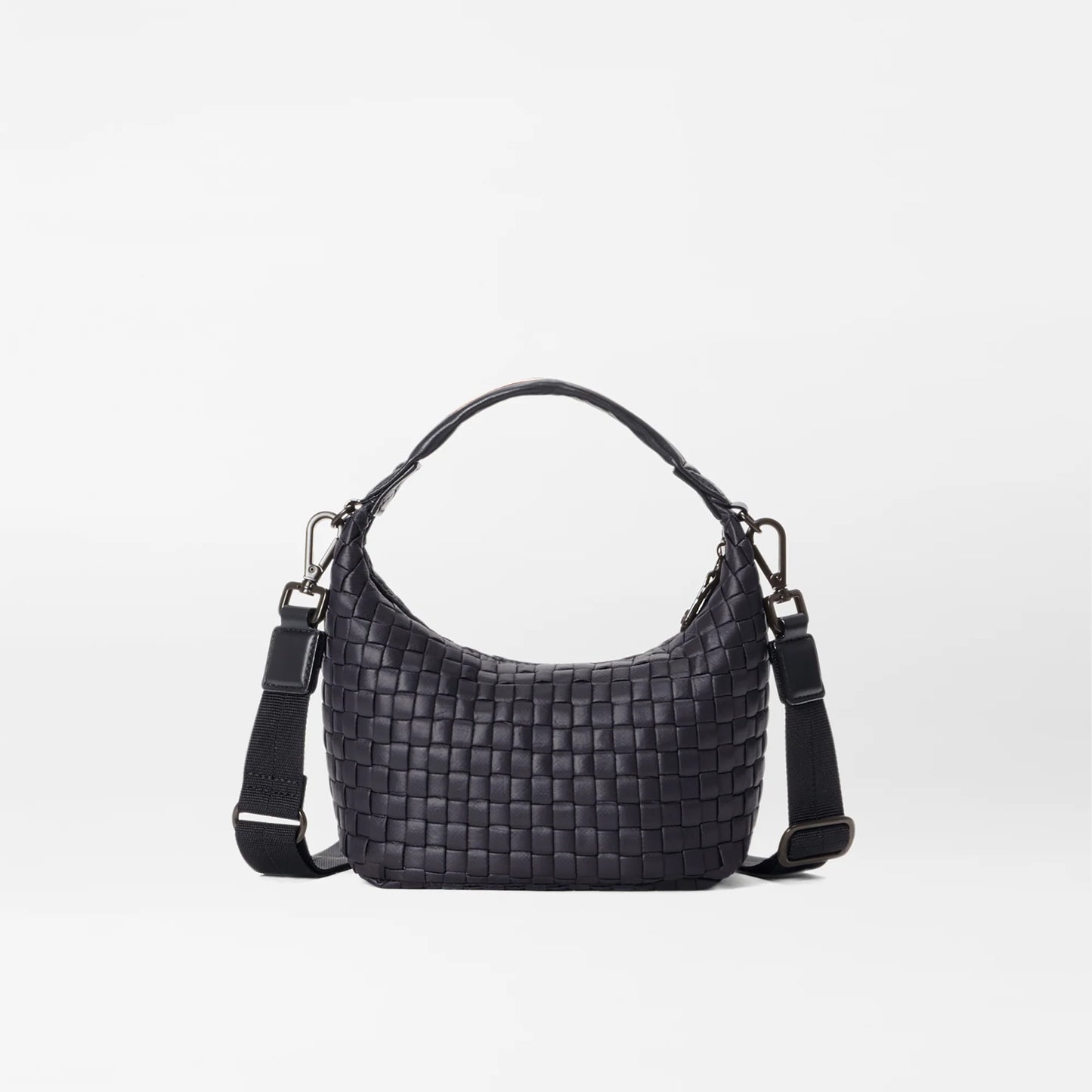 Black Mini Woven Hobo