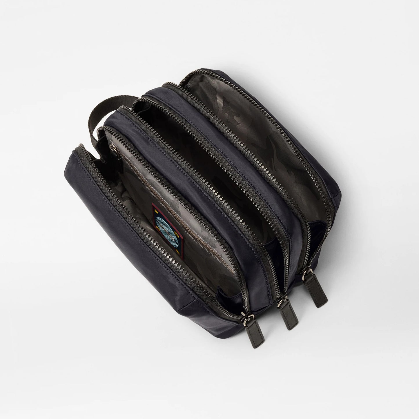 Black Bleecker Triple Compartment Dopp Kit