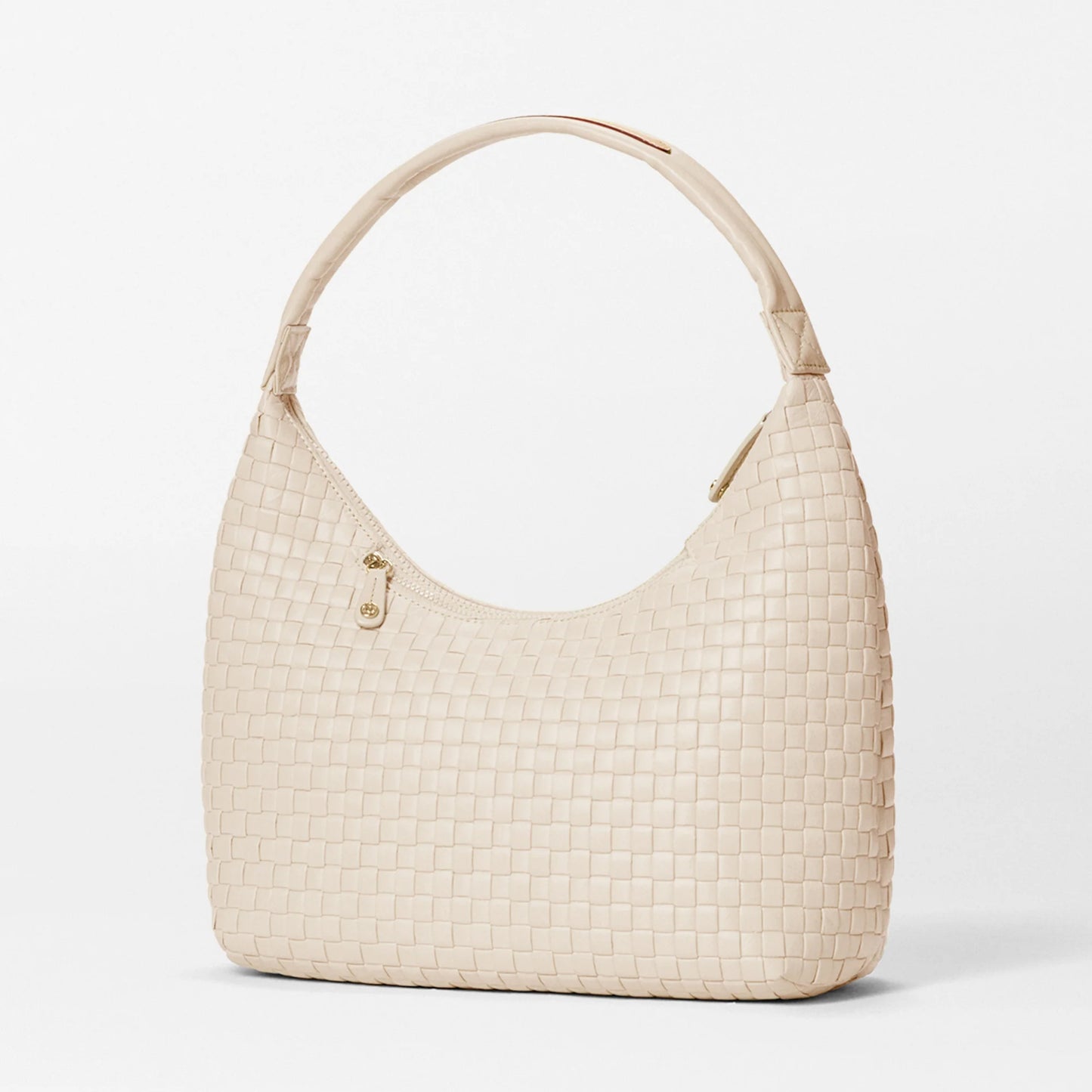 Buff Medium Woven Shoulder Bag