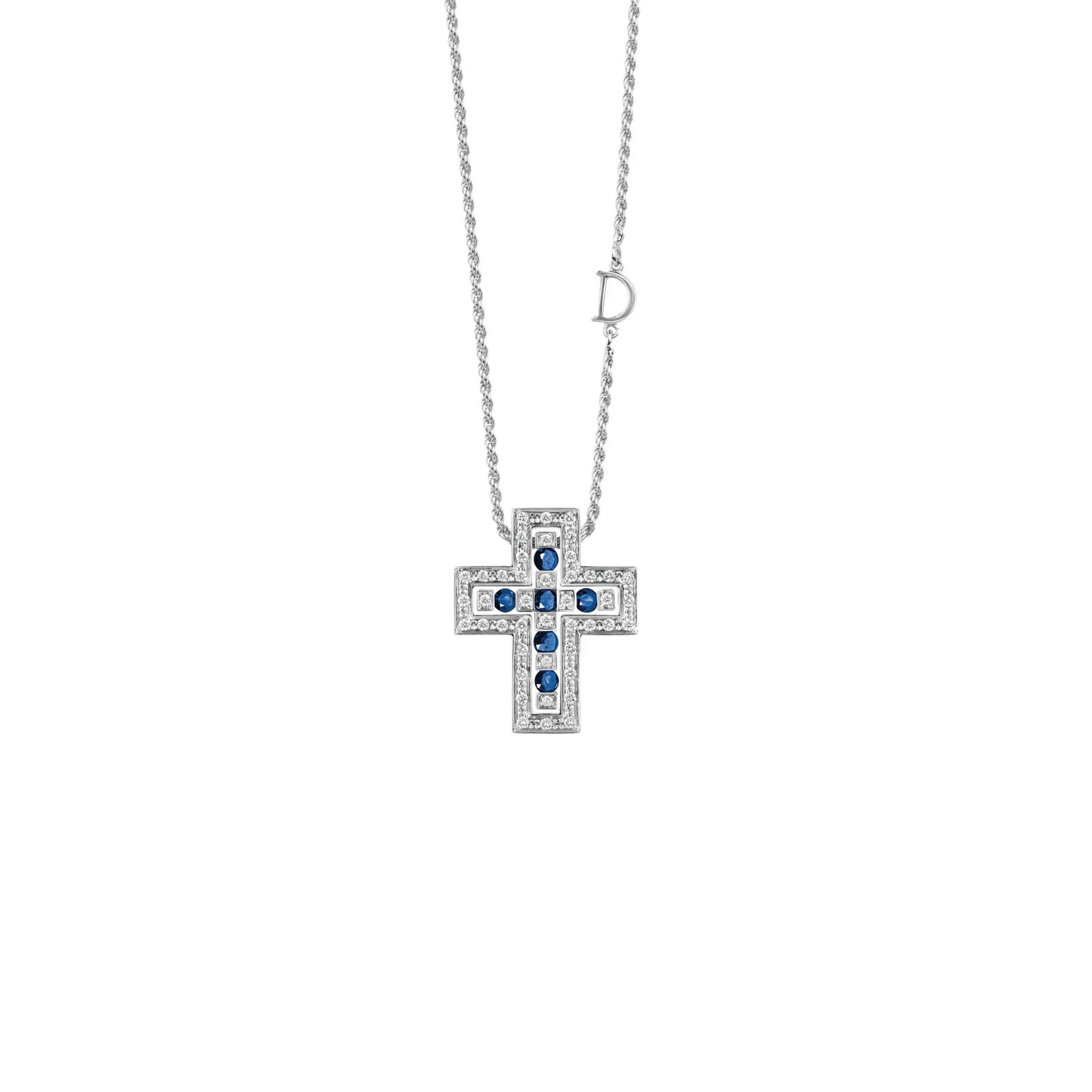 BELLE ÉPOQUE White gold diamonds and sapphires necklace 20073461