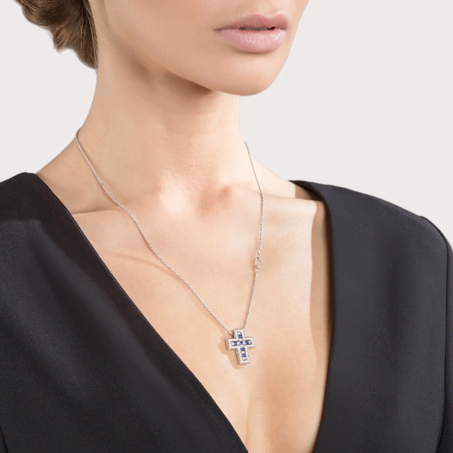 BELLE ÉPOQUE White gold diamonds and sapphires necklace 20073461