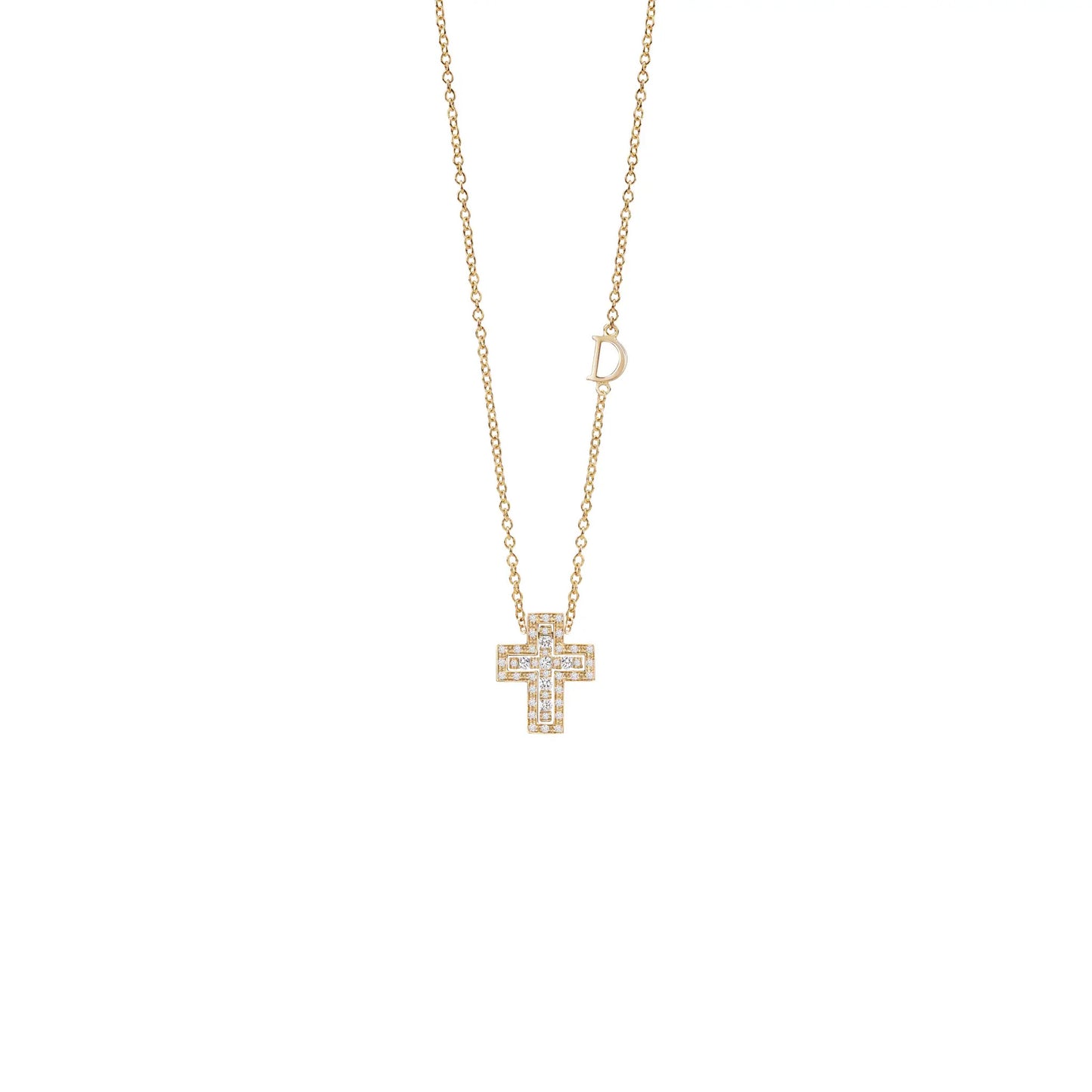 BELLE ÉPOQUE Yellow gold and diamonds necklace 14x12 mm 20083571