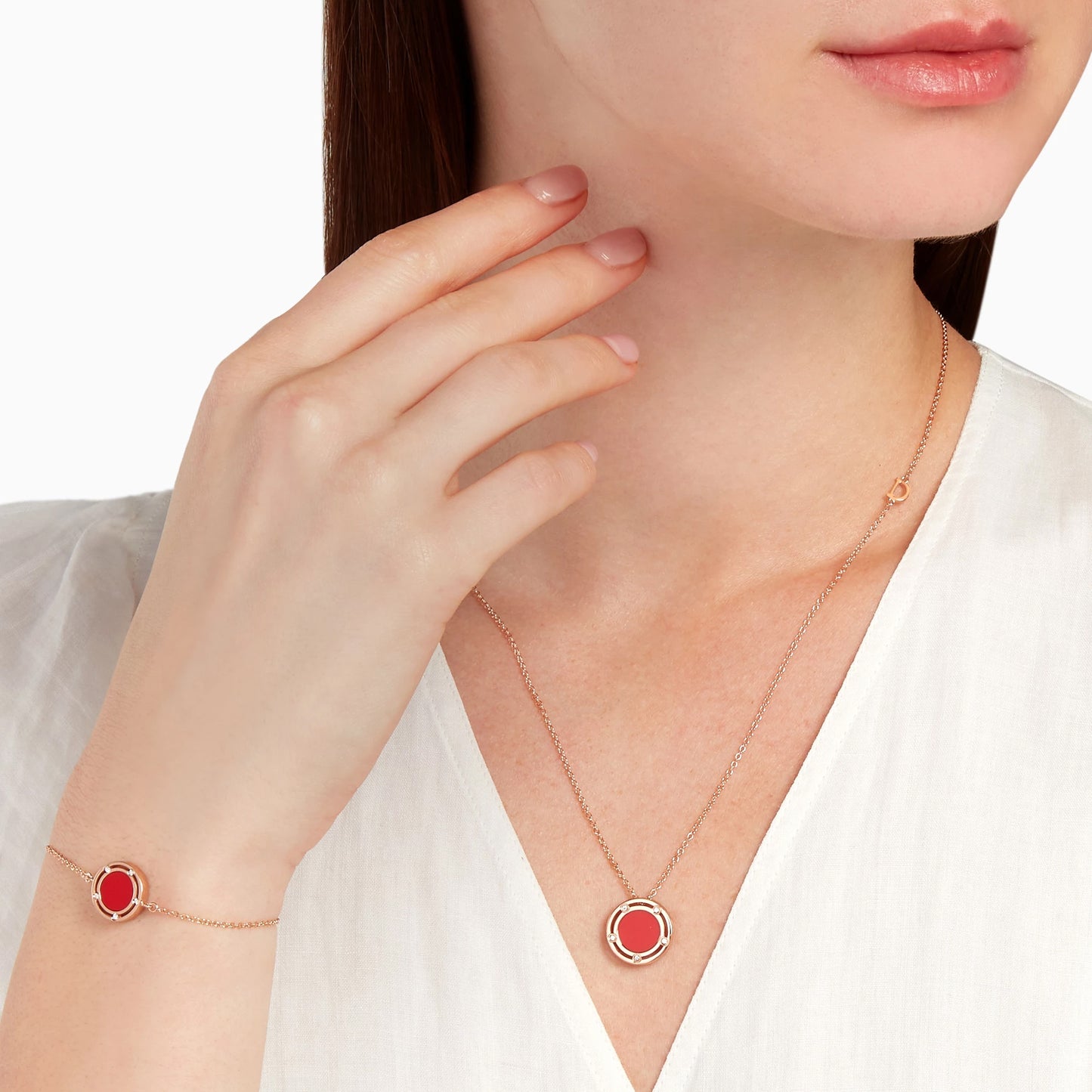 D.SIDE Yellow gold, malachite and diamonds necklace 20086730