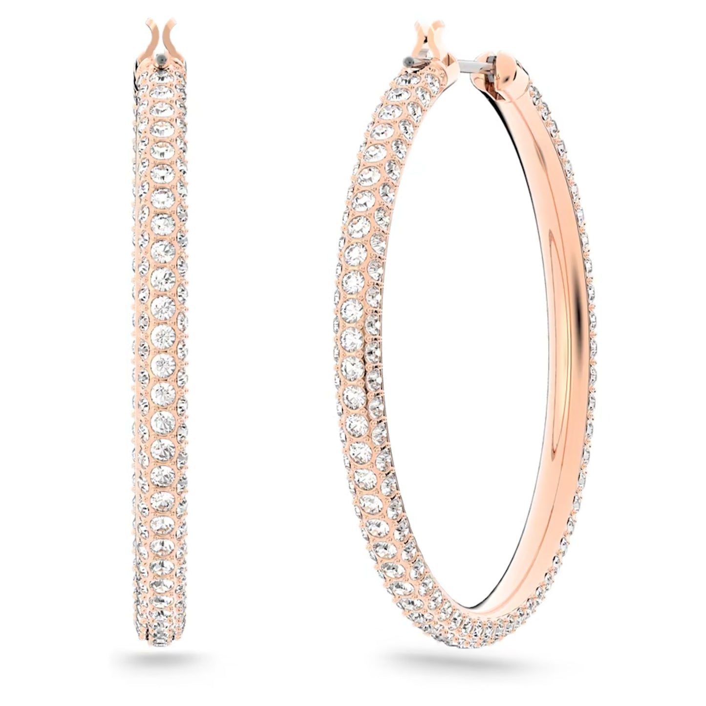 Stone hoop earrings