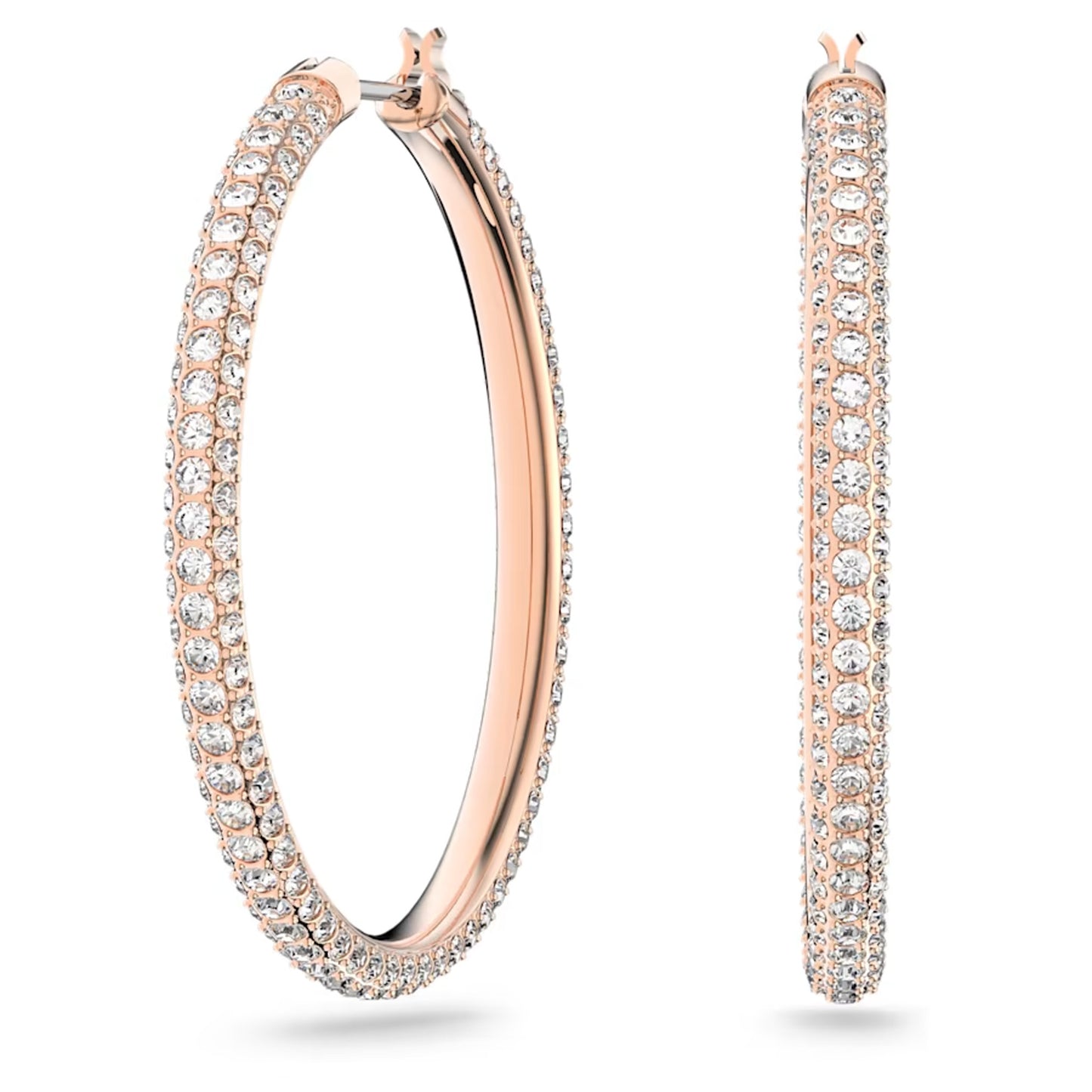 Stone hoop earrings