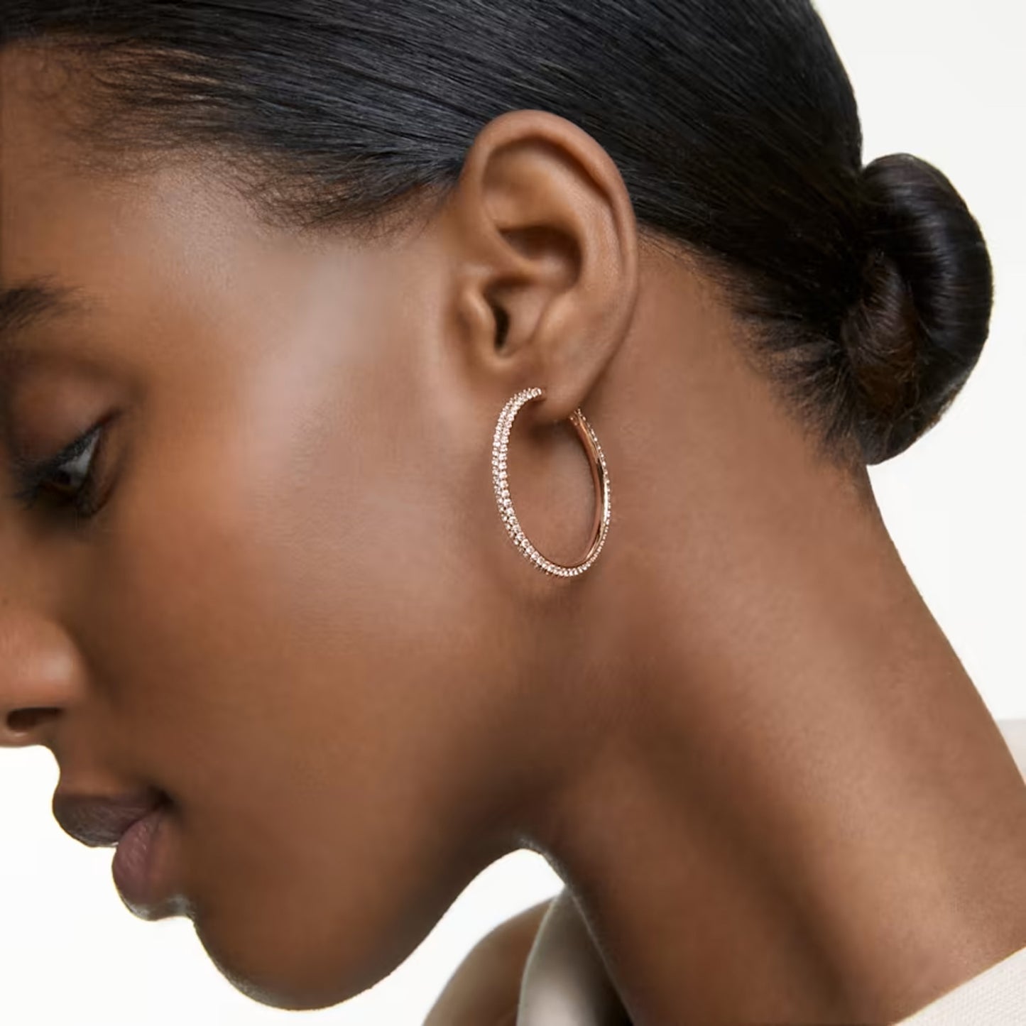 Stone hoop earrings