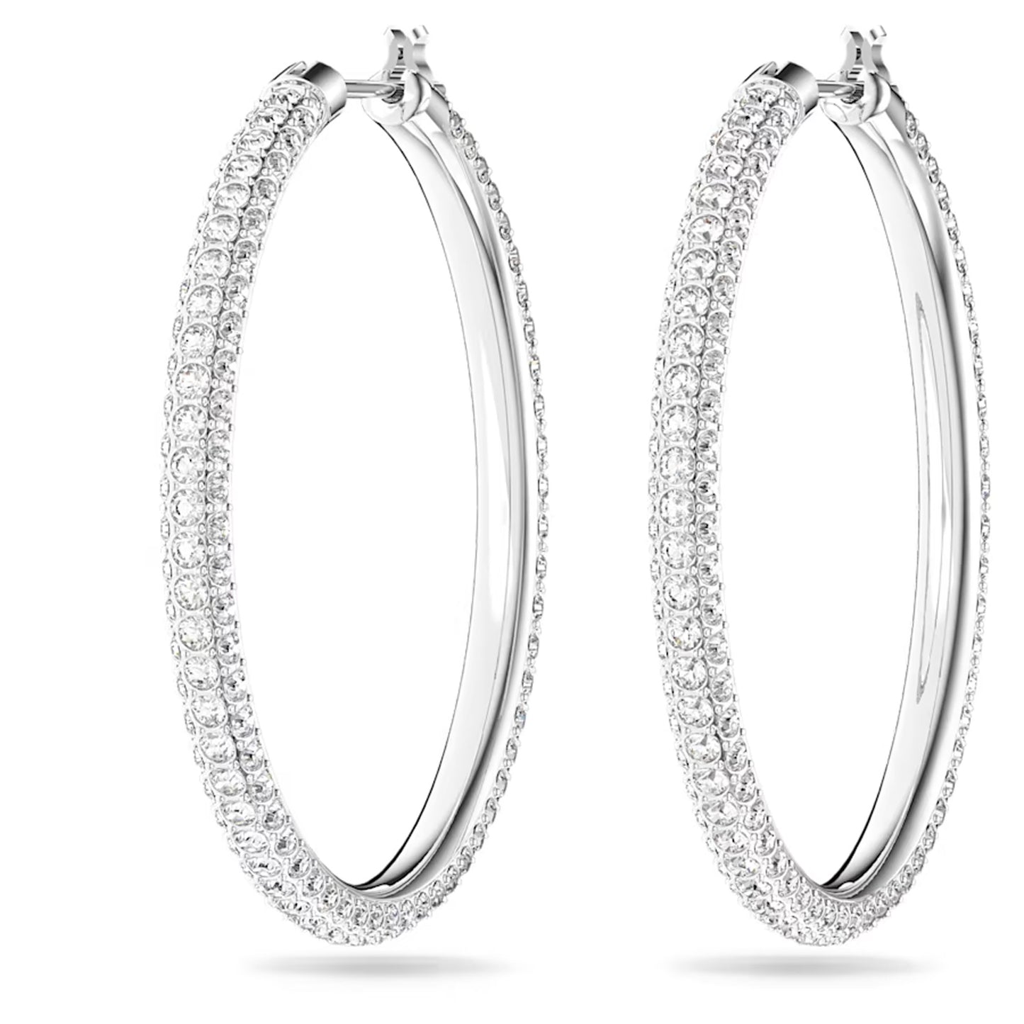 Stone hoop earrings