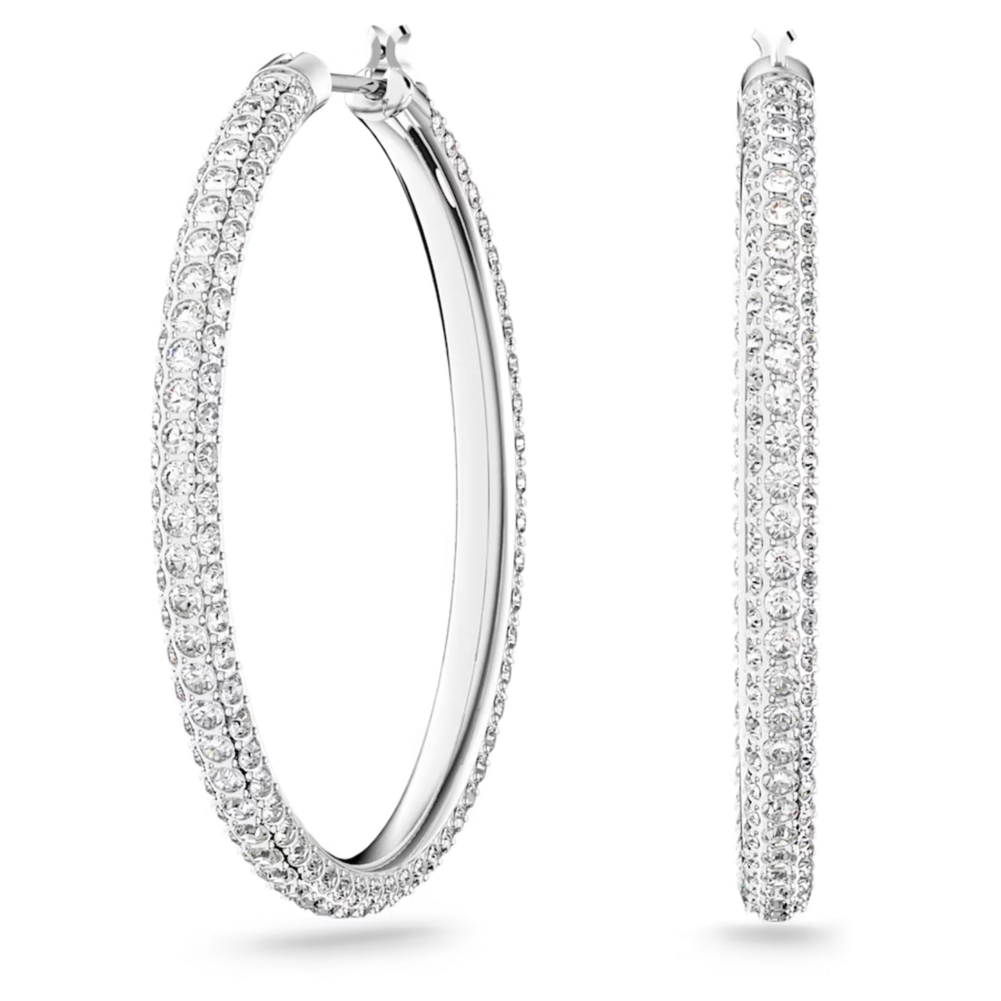 Stone hoop earrings