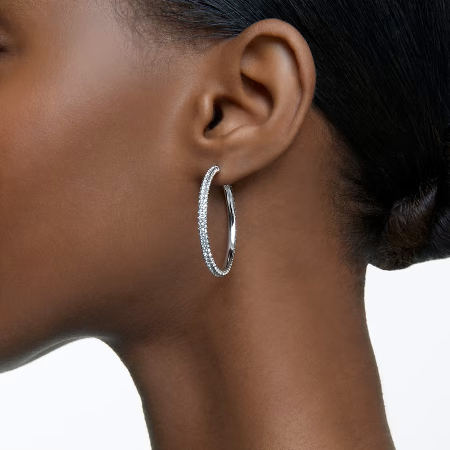 Stone hoop earrings