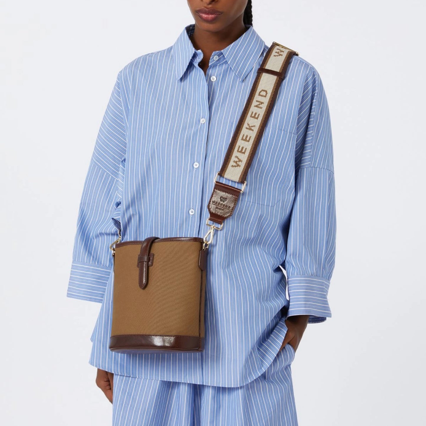 Small canvas bucket bag - BRONZE