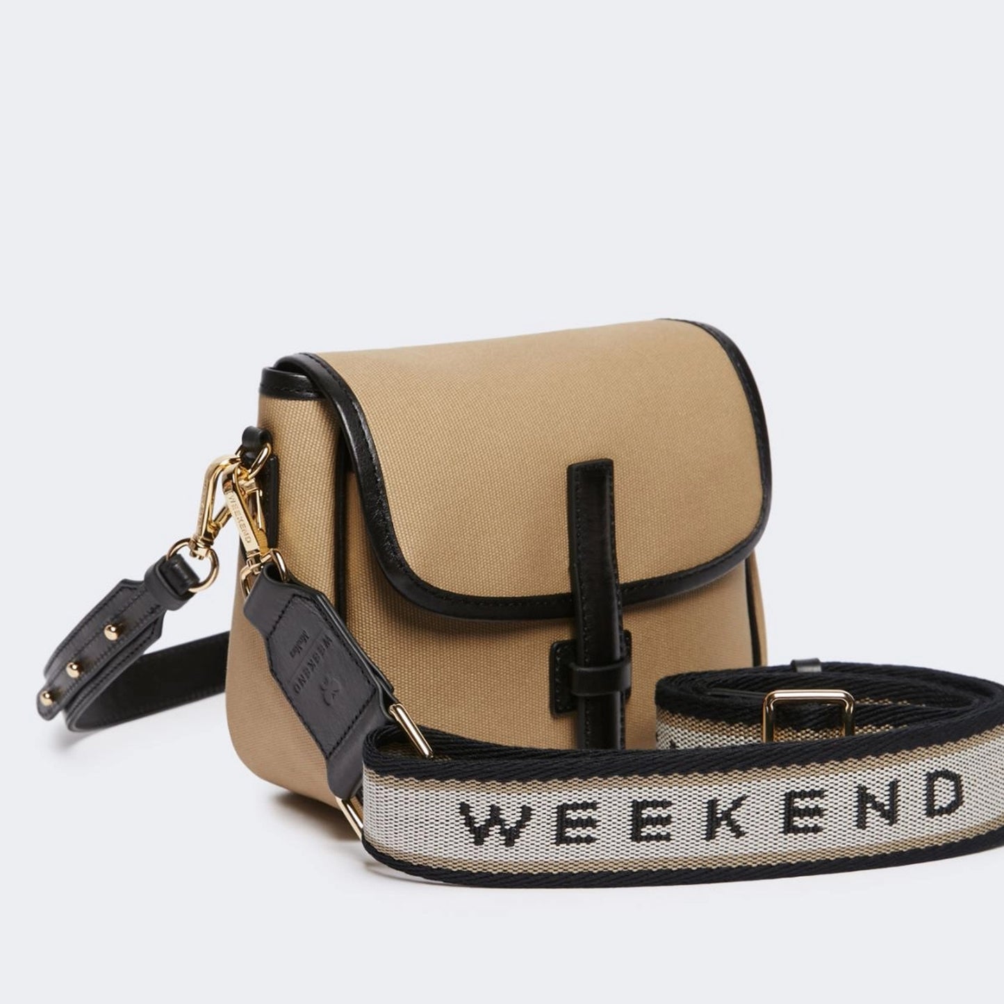 Small canvas crossbody bag - BEIGE