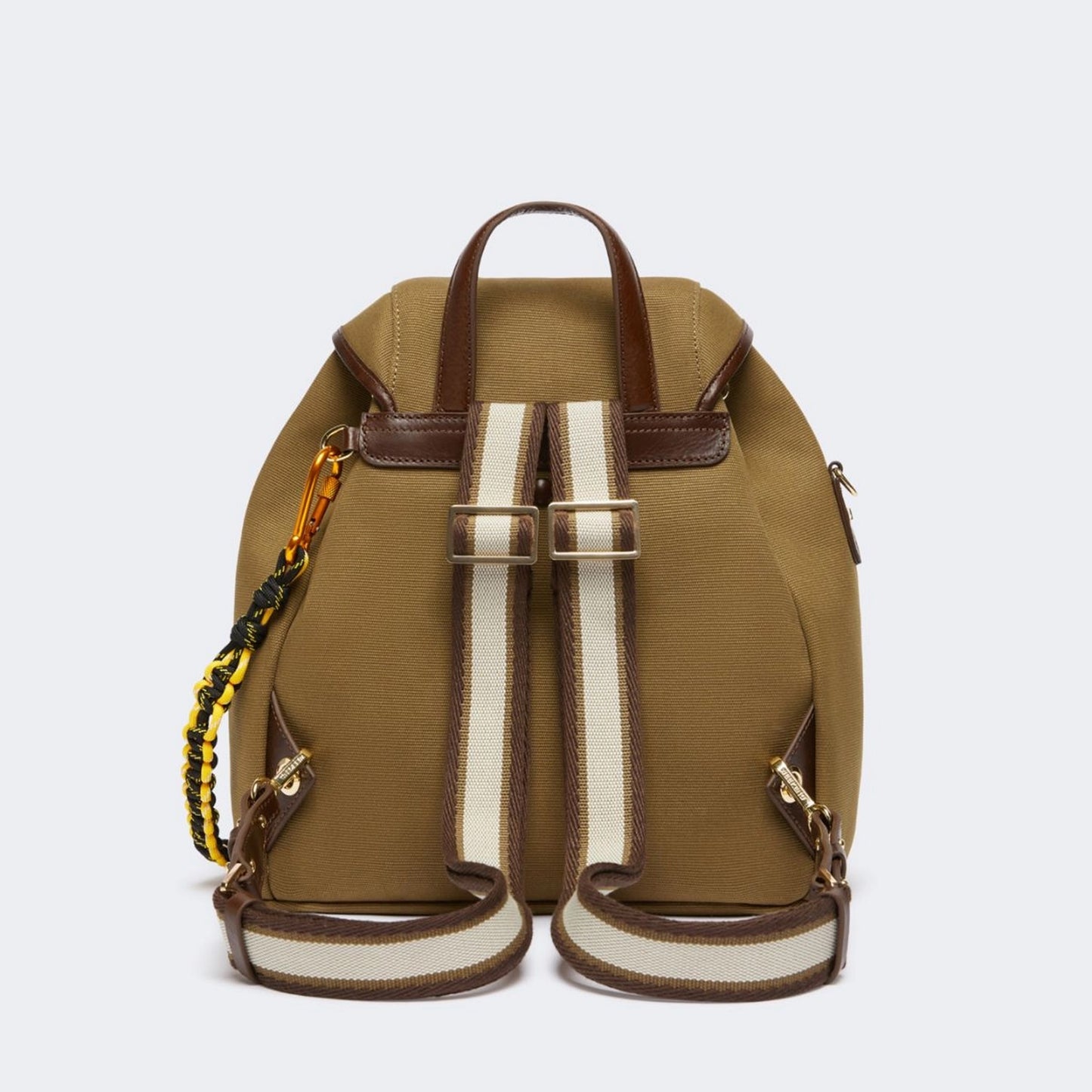Cotton and leather backpack - BRONZE