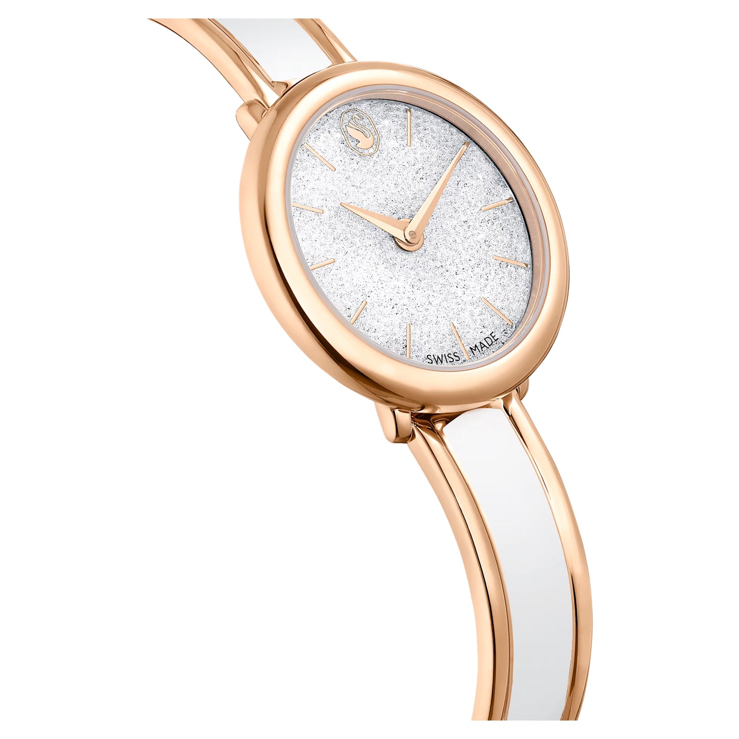 Crystalline bangle watch - White, Rose gold-tone finish ON SALE 30%
