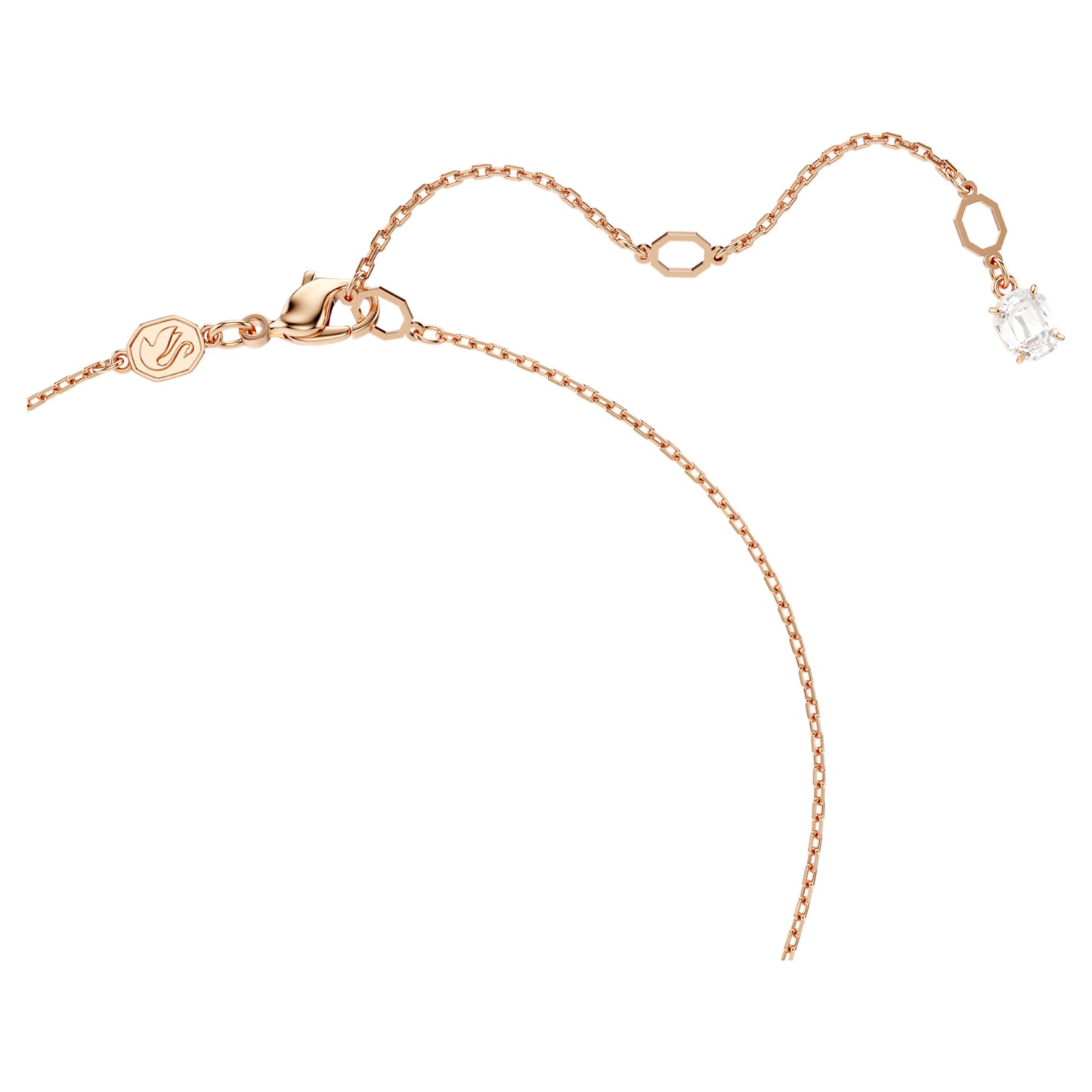 Hyperbola pendant Mixed cuts Twist White Rose gold-tone plated