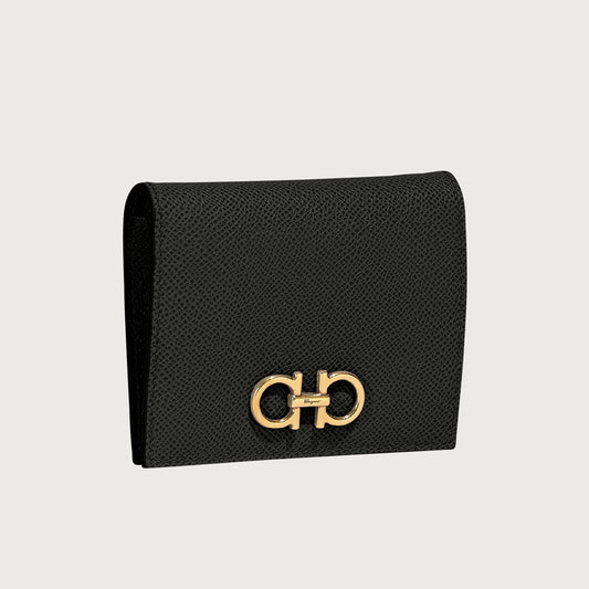 Gancini compact wallet - Nero