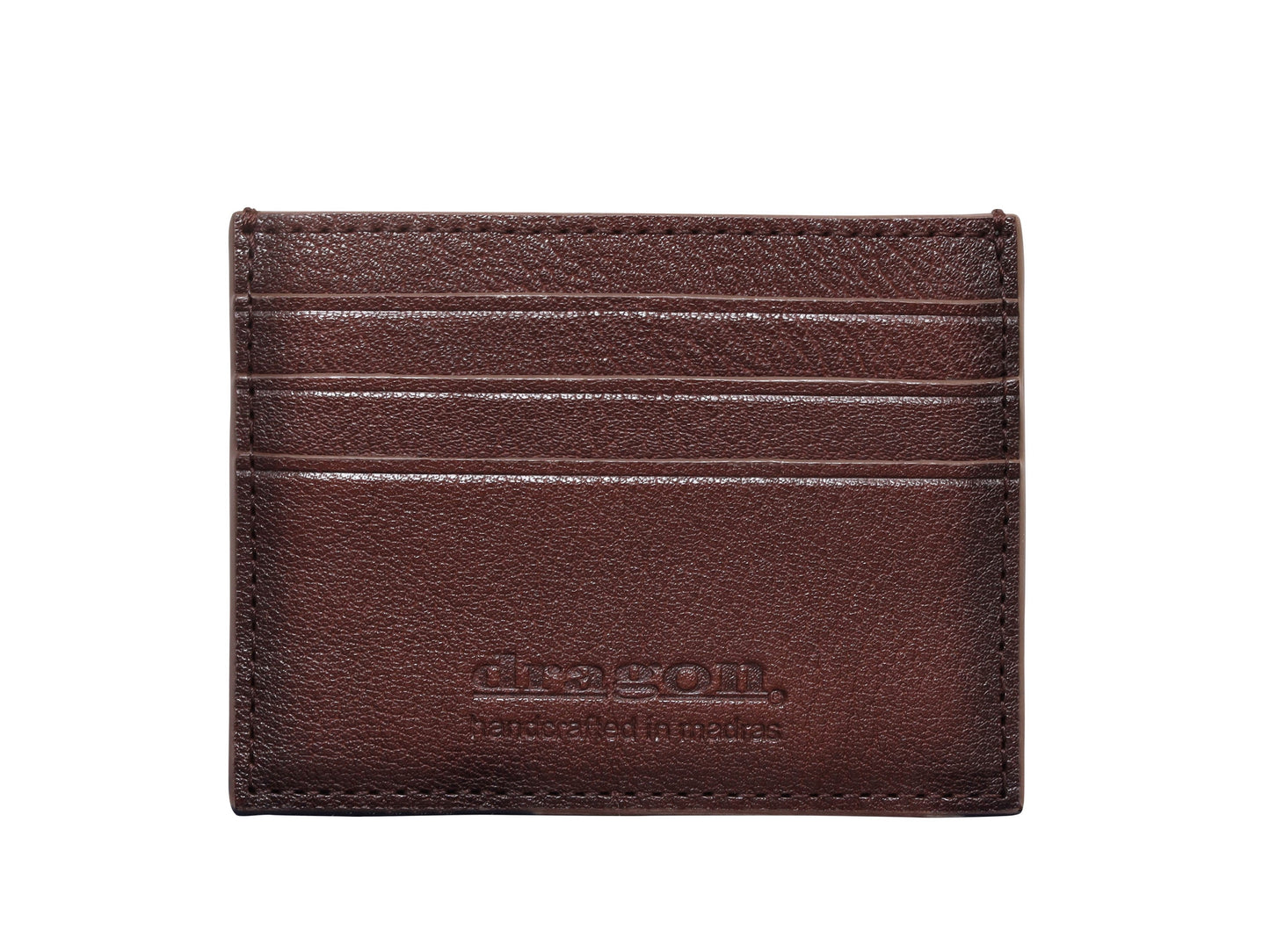 CHECK CARD HOLDER DARK BROWN