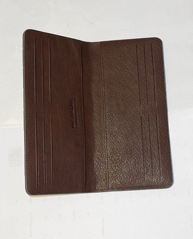 CHECK CARD FLAP WALLET DARK BROWN