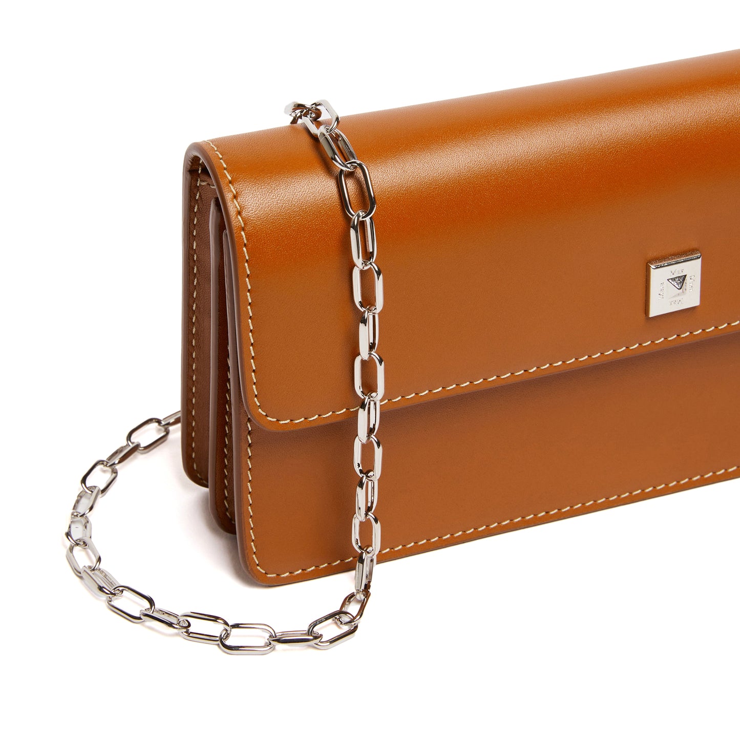 Leather phone pouch - RUST