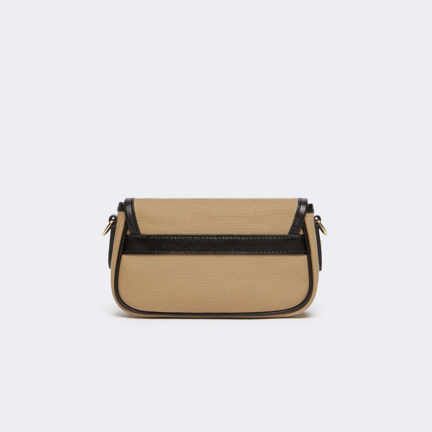 Cotton and leather crossbody bag - BEIGE