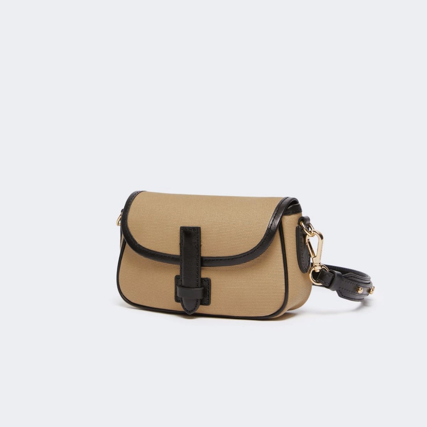Cotton and leather crossbody bag - BEIGE