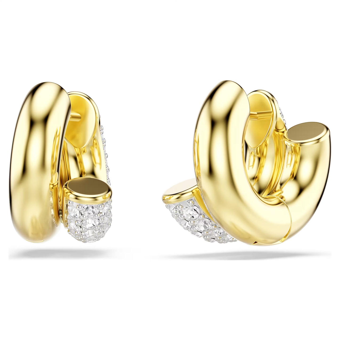 Dextera hoop earrings Round cut Mini White Gold-tone plated