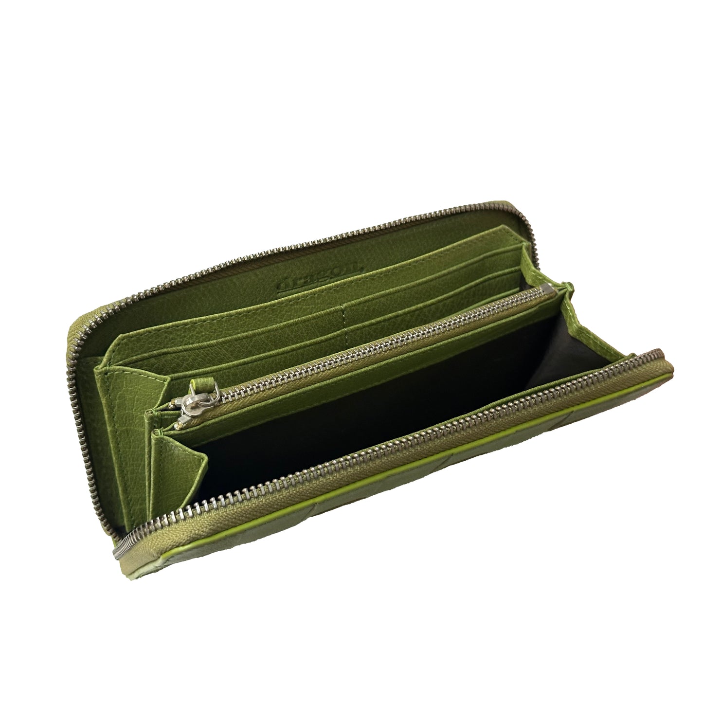 CHECK ZIP AROUND WALLET GREEN ON SALE 20%