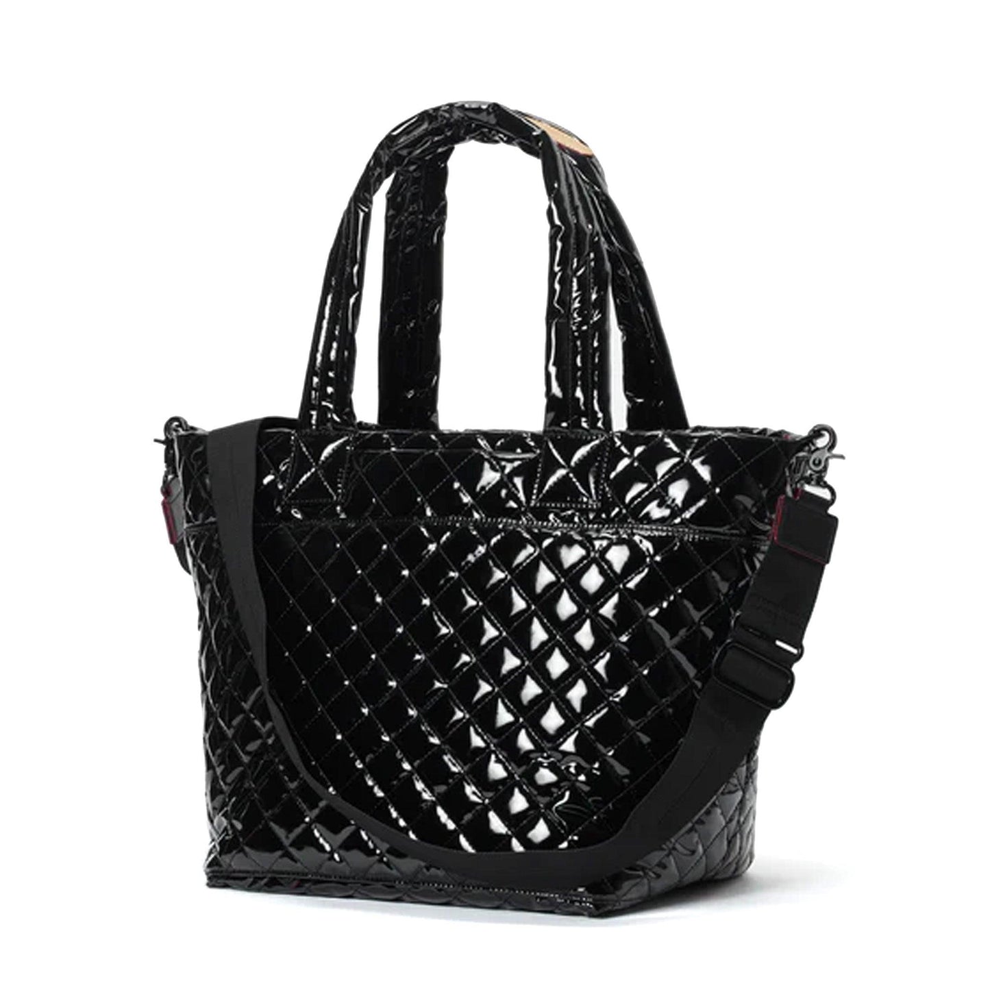 Black Lacquer Medium Metro Tote Deluxe - Cosmos Boutique New Jersey