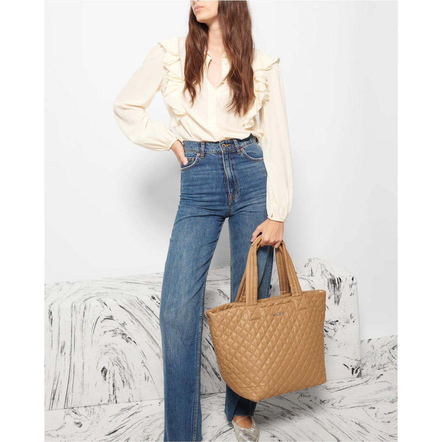 Caramel Rec Deluxe Medium Metro Tote - Cosmos Boutique New Jersey