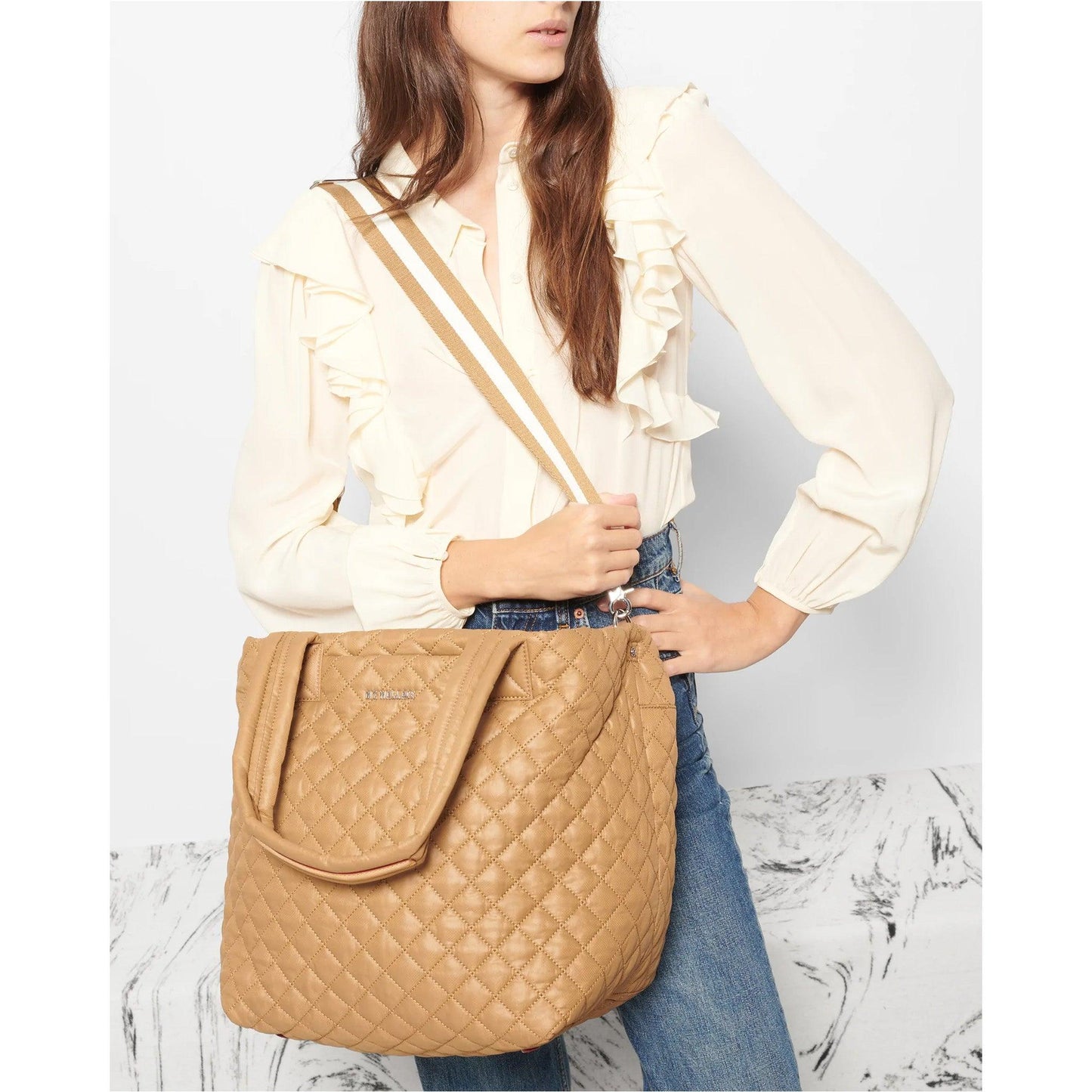 Caramel Rec Deluxe Medium Metro Tote - Cosmos Boutique New Jersey