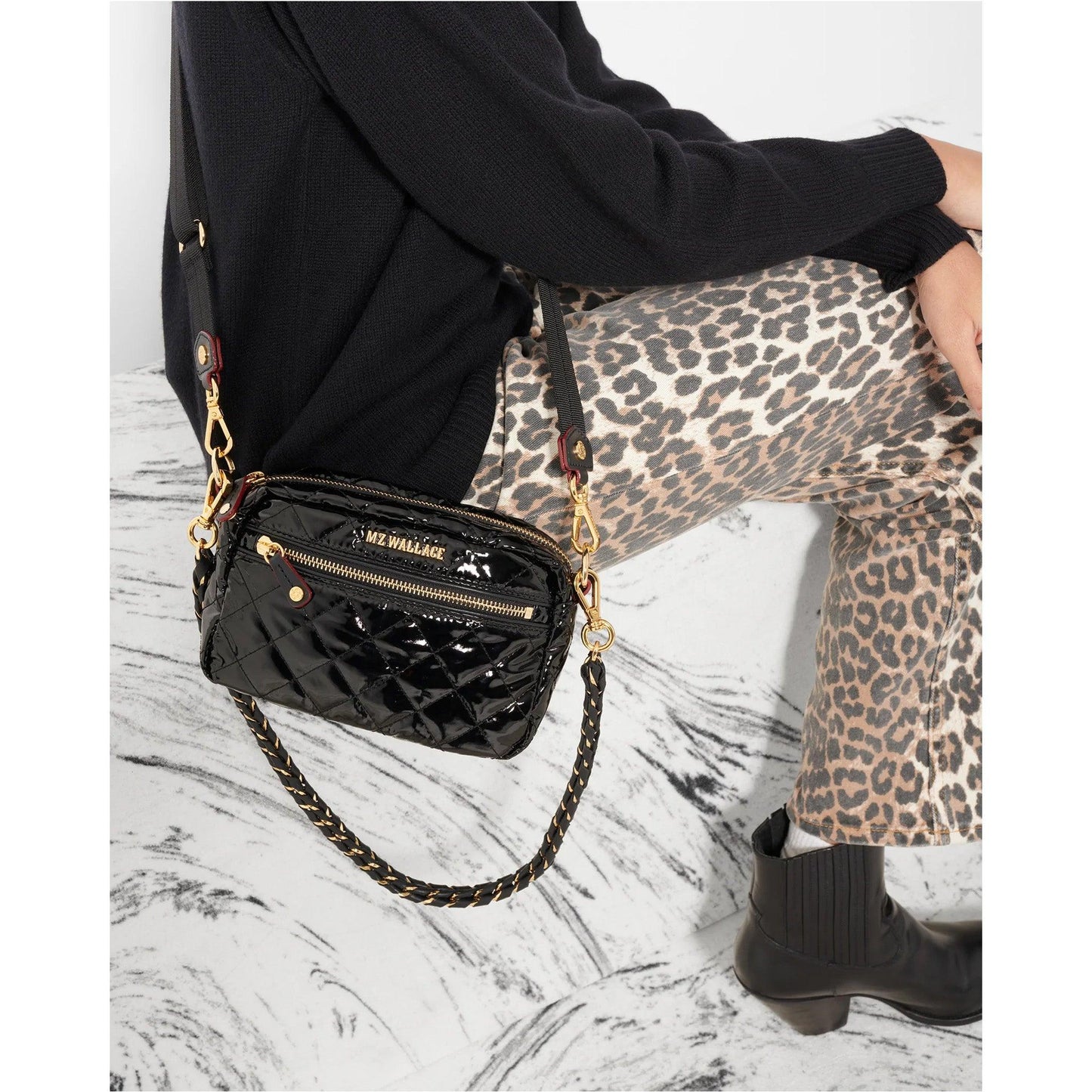 Black Lacquer Mini Crosby - Cosmos Boutique New Jersey