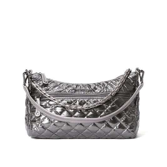 Anthracite Metallic Crosby Shoulder Bag - Cosmos Boutique New Jersey