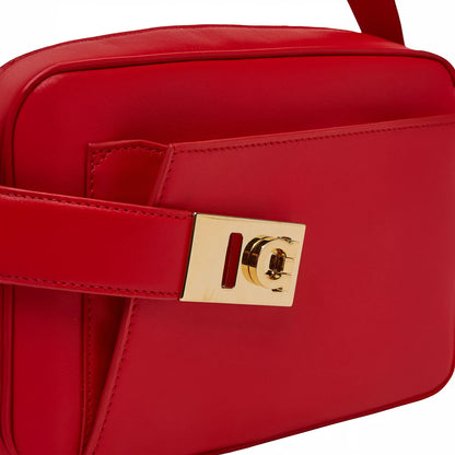 Archive Gancini Camera Crossbody Bag - Flame Red