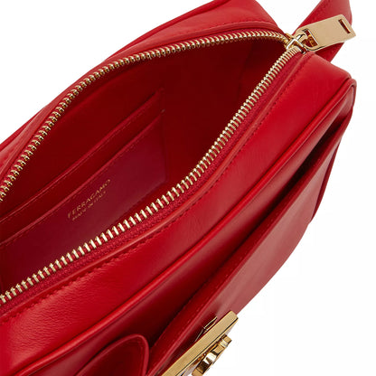 Archive Gancini Camera Crossbody Bag - Flame Red