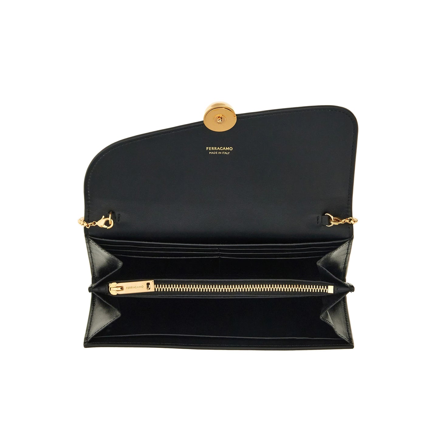 Asymmetrical flap wallet - Black