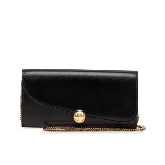 Asymmetrical flap wallet - Black