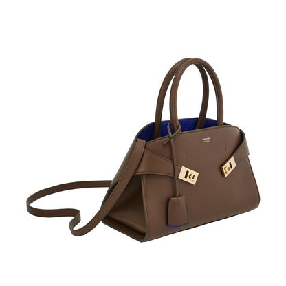 Hug bicolor handbag (M) - Clay/Lapis