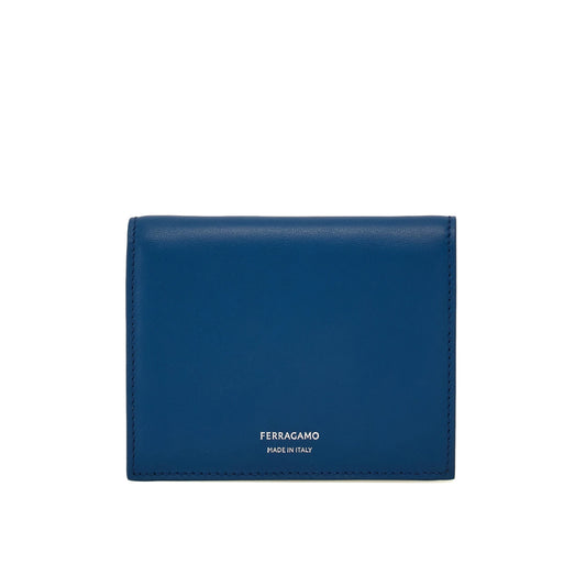 Compact wallet - Teal blue/Burnt ocher