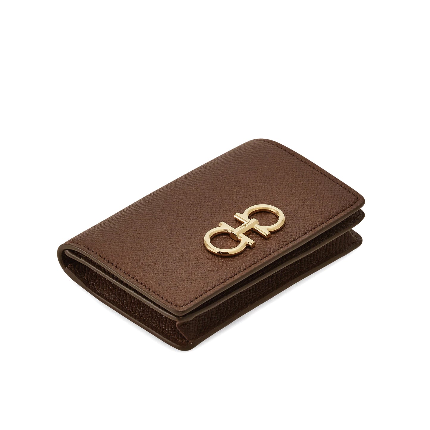 Gancini card case - Clay/Cocoa Brown