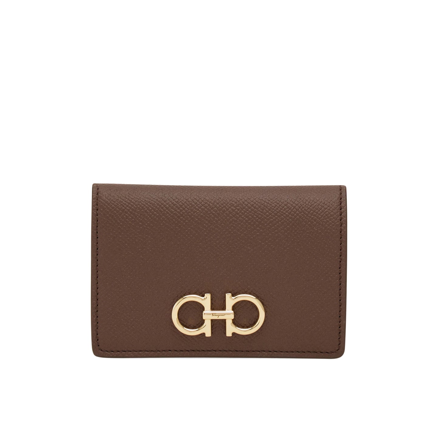 Gancini card case - Clay/Cocoa Brown