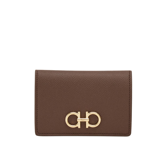 Gancini card case - Clay/Cocoa Brown